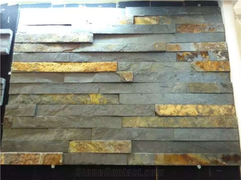 Cultured Stone Veneer,Rusty Brown Slate,Ledge Stone Walling Panel