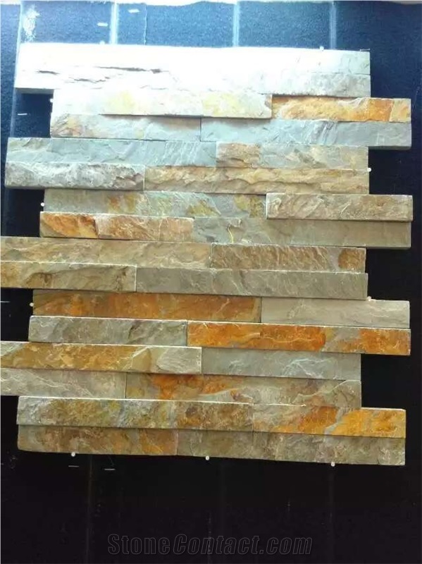 Cultured Stone Veneer,Rusty Brown Slate,Ledge Stone Walling Panel