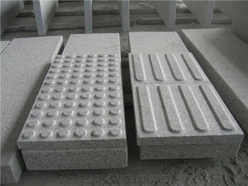 G603 Granite China Silver White Star White Sesame White Bianco Crystal Grantie Flamed Sandblast Tactile Pedestrian Paver Blind Road Paver,Blind Paving Stone