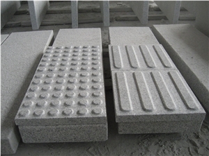 G603 Granite China Silver White Star White Sesame White Bianco Crystal Grantie Flamed Sandblast Tactile Pedestrian Paver Blind Road Paver,Blind Paving Stone