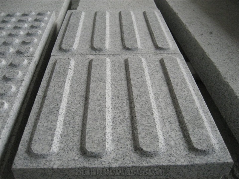 G603 Granite China Silver White Star White Sesame White Bianco Crystal Grantie Flamed Sandblast Tactile Pedestrian Paver Blind Road Paver,Blind Paving Stone