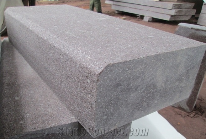 G666 Granite Kerbstone, Chinese Red Granite Flamed Curbstone, Red Granite Road Stone, Side Stone