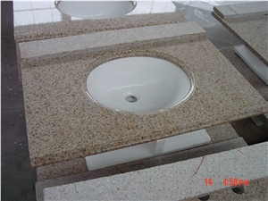 G682 Vanity Top,Sunset Gold Yellow Granite Bath Top,Sandy Gold Bathroom Top,Rusty Yellow Bath Design,Ming Gold Bathroom Countertop,Golden Sand Bath Custom Vanity Tops,Bathroom Design