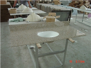 G682 Yellow Granite Top,Chinese Yellow Granite Bathroom Top/Rustic Yellow Grainte Top,Padang Giallo Granite Bathroom Vanity Top