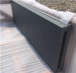 Hainan Black Basalt Swimming Pool Coping / Honed Basalt Swimming Pool Borders / Rebated Copers / Bullnose / Square Edge
