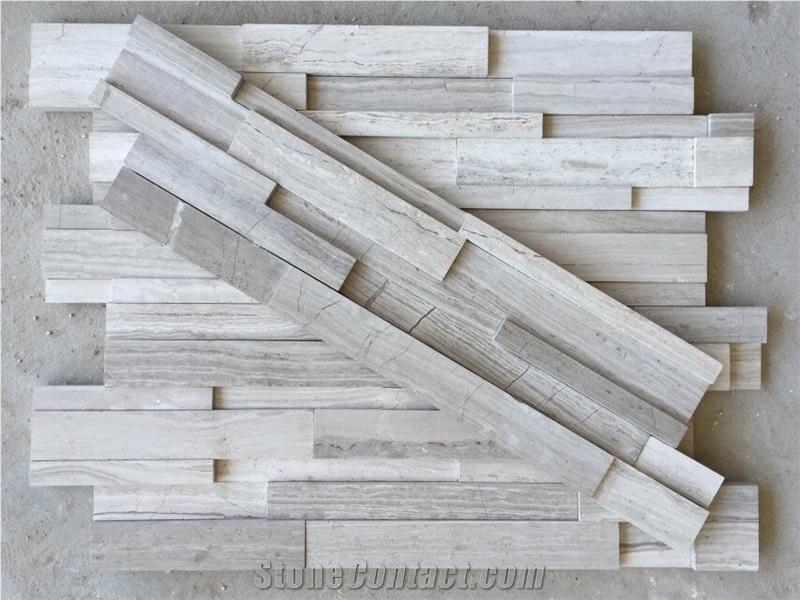 White Wooden Marble Cultured Stone,Ledgestone, China Serpeggiante Marble,Chinese Silver Palissandro Cladding