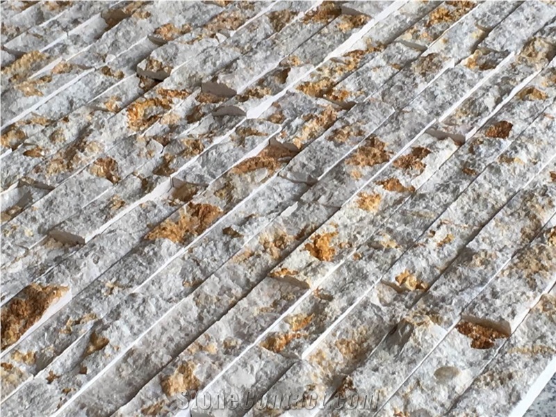 Yellow Marble Split Face Wall Cladding Panel, Cultured Stone, Ledge Stone