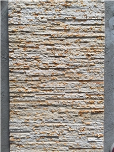 Yellow Marble Split Face Wall Cladding Panel, Cultured Stone, Ledge Stone