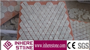 300x300mm Cararra White Marble Mosaic Look Bathroom Tile