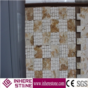 Beige Limestone Mosaic Pattern,Split Face Mosaic Patio for Walling Beige Limestone Mosaic Pattern,Split Face Mosaic Patio for Walling