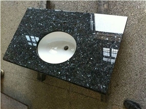 Blue Pearl Granite Vanity Top, Pearl Blue Granite Vanity Top