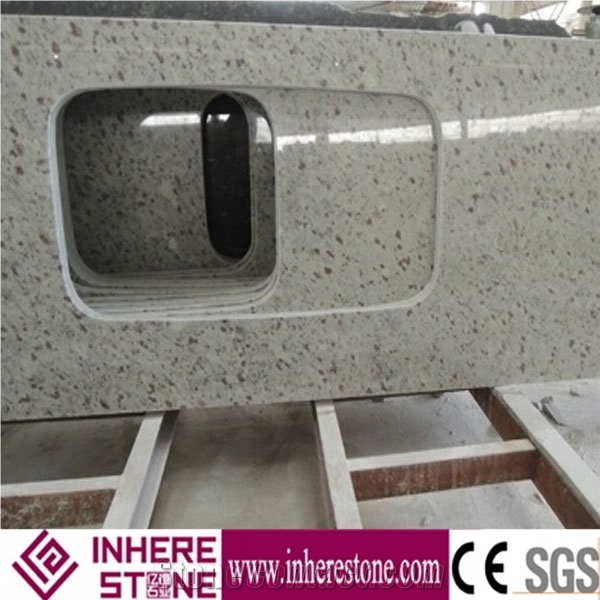 Cheap Polished Suface India White Galaxy White Granite Kitchen Countertop, Kitchen Island Top