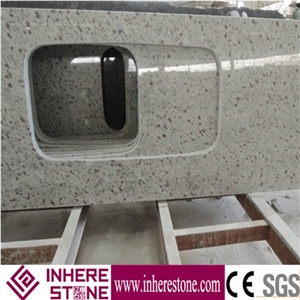 Cheap Polished Suface India White Galaxy White Granite Kitchen Countertop, Kitchen Island Top