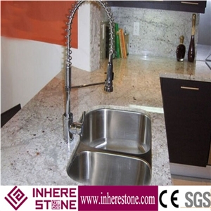 Cheap Polished Suface India White Galaxy White Granite Kitchen Countertop, Kitchen Island Top