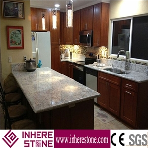 Cheap Polished Suface India White Galaxy White Granite Kitchen Countertop, Kitchen Island Top