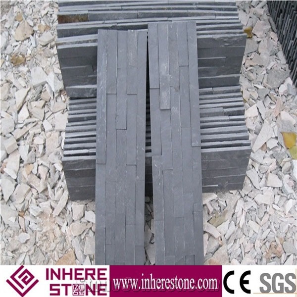 Decorative Wall Black Slate Natural Culture Stone,Wall Cladding Split Face Culture Stone