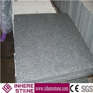 Exterior Floor G654 Flamed Brushed Granite Tile,Nero Impala China, G3554, Dark Grey,Flake Grey,Impala China,Nero Impala China Grey Flamed Granite Tile &Slab