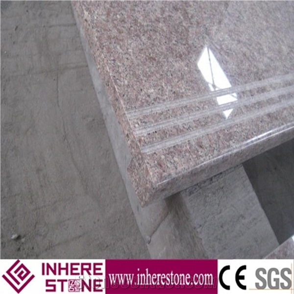 G611 Pink Granite Polished Stair, G611 China Pink Granite Step