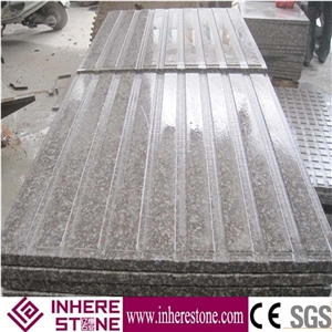 G664 Luoyuan Bainbrook Brown,Black Spots Brown Granite,Copper Brown,Fu Rose Granite Sidewalk Tile,Pink Color Blind Paving Stone