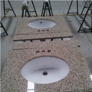G682 China Yellow Rustic Sunset Gold Padang Giallo Golden Sand Granite Polished Vanity Top