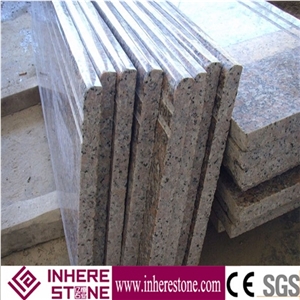 High Polished G562 Maple Red Granite Steps with One Long Edge Full Round, for Steps & Risers, Treads