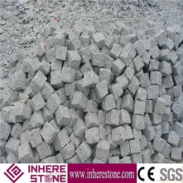 Hot Sale Gray Granite G602 Bush-Hammered Surface Cube Stone,Plum Blossom White,Chinese Sardinia Grey,Snow Plum Of Nanan,Cristallo Grigio, New Bianco Sardo Driveway Paving Stone