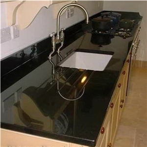 Mongolia Black Basalt Vanity Tops, China Absolute Black Basalt Worktops, Black Basalt Bathroom Countertops