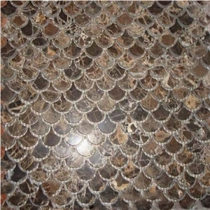Natural Marble Stone Fish Scale Mosaic Tile Natural Marble Stone Fish Scale Mosaic Tile