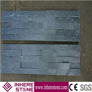 Natural Split Face Black Quartzite Cultured Stone for Wall Cladding, Black Culture Stone/Ledge Panel