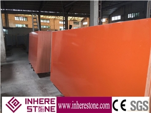 Pure Orange Quartz Stone Slab/Quartz Stone Slab/Engineered Stone Slab/Artificial Stone/Solid Surface Top/Silestone