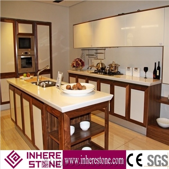 White Kitchen Countertop Of Nano-Crystallized Glass