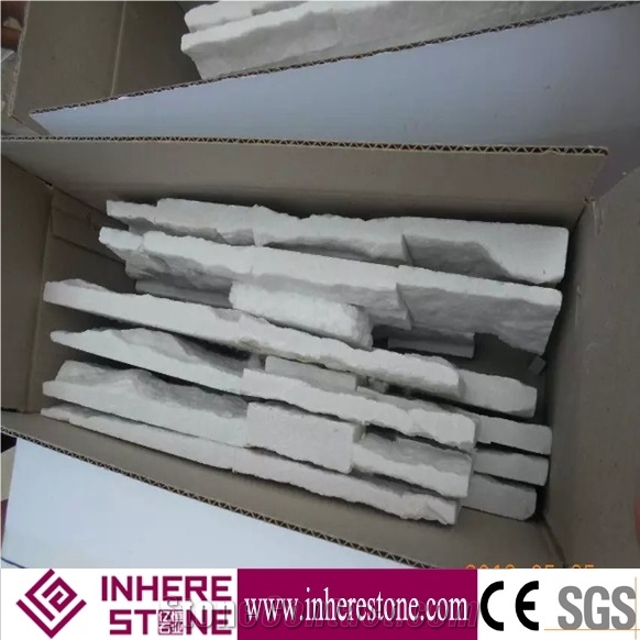 White Quartzite Cultured Stone Veneer,Cultured Stone Wall Cladding, Ledger Stacked Stone Veneer,Thin Ledgestone Veneer