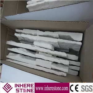 White Quartzite Cultured Stone Veneer,Cultured Stone Wall Cladding, Ledger Stacked Stone Veneer,Thin Ledgestone Veneer