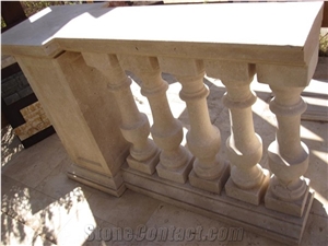 Galala Cream Marble Balustrades, Railings, Staircase Rails