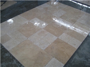 beige Travertine 3cm Pattern Tumbled tiles & slabs, floor covering tiles, walling tiles 