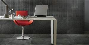 Foto Black through Body Slate Design Porcelain Tile