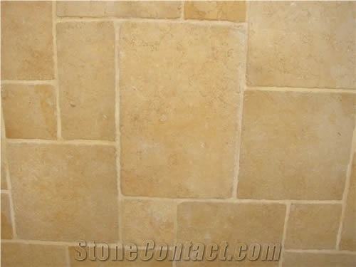 Jerusalem Gold Limestone Tiles & Slabs, Yellow Polished Limestone Floor Covering Tiles, Walling Tiles