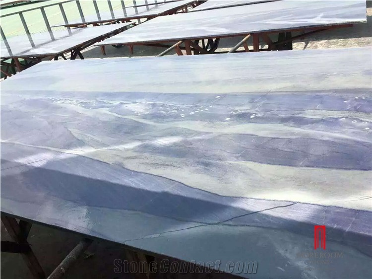 Azul Imperial Quartzite Tiles & Slabs, Blue Polished Quartzite Floor Covering Tiles