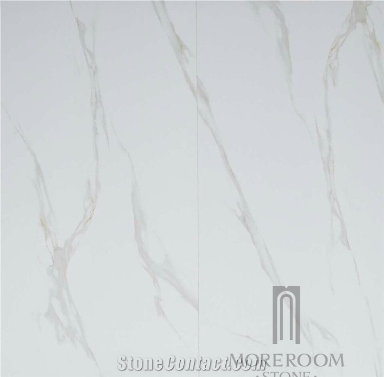 Calacatta White Marble Look Porcelain Tiles Foshan Tiles Factory