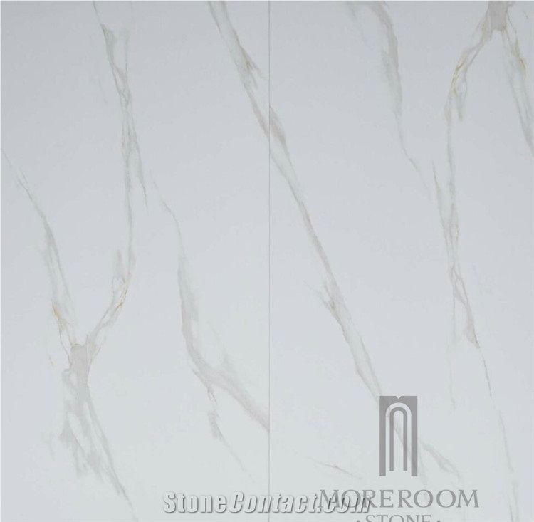 Calacatta White Marble Look Porcelain Tiles Foshan Tiles Factory