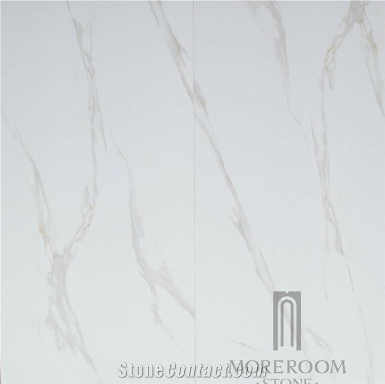 Calacatta White Marble Look Porcelain Tiles Foshan Tiles Factory
