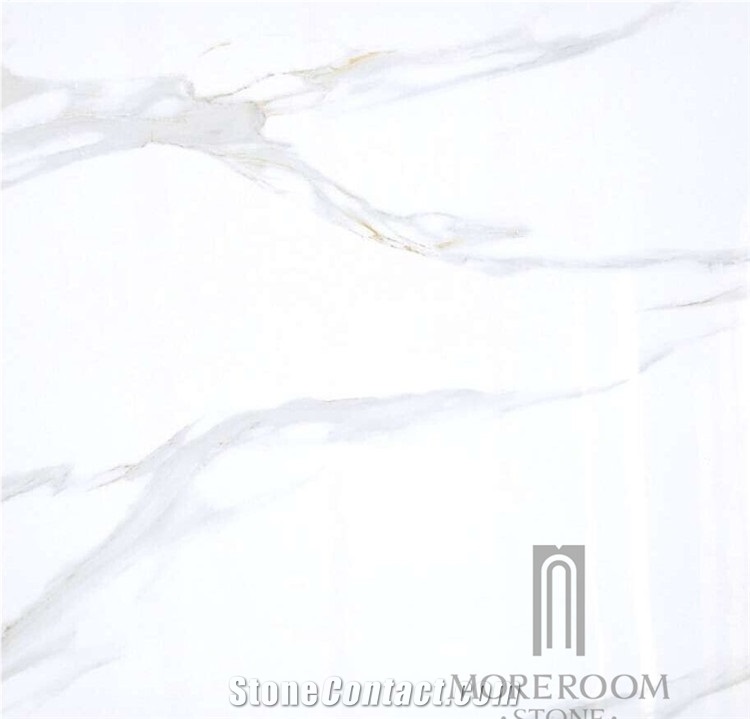 Calacatta White Marble Look Porcelain Tiles Foshan Tiles Factory