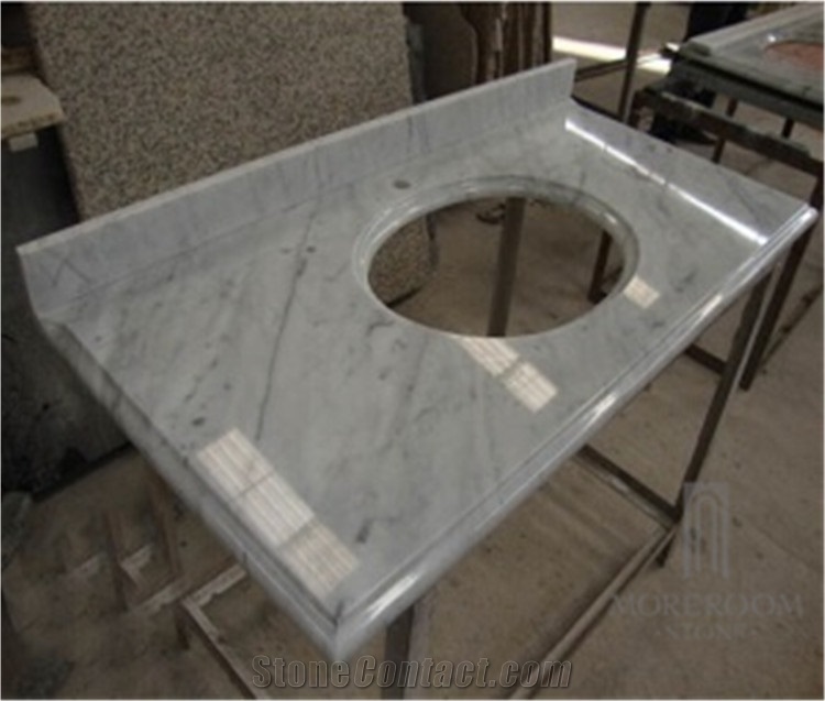 Carrara White Marble Kitchen Countertop