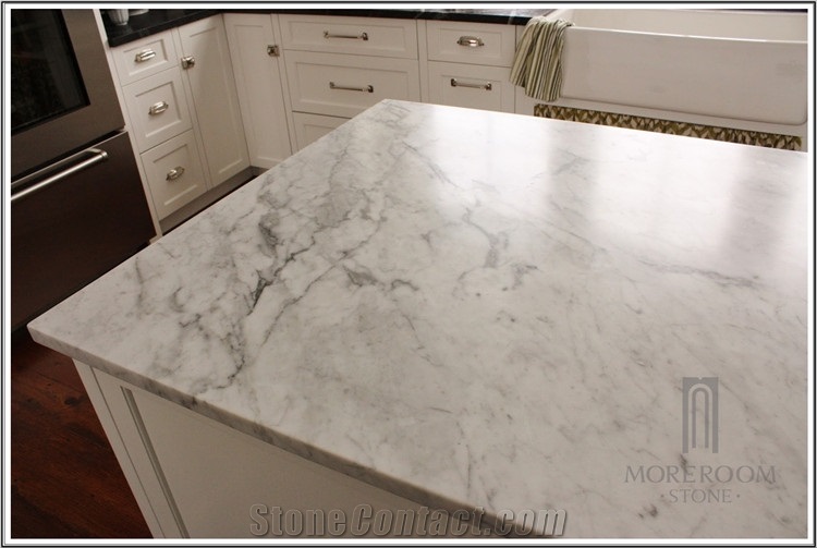Carrara White Marble Kitchen Countertop