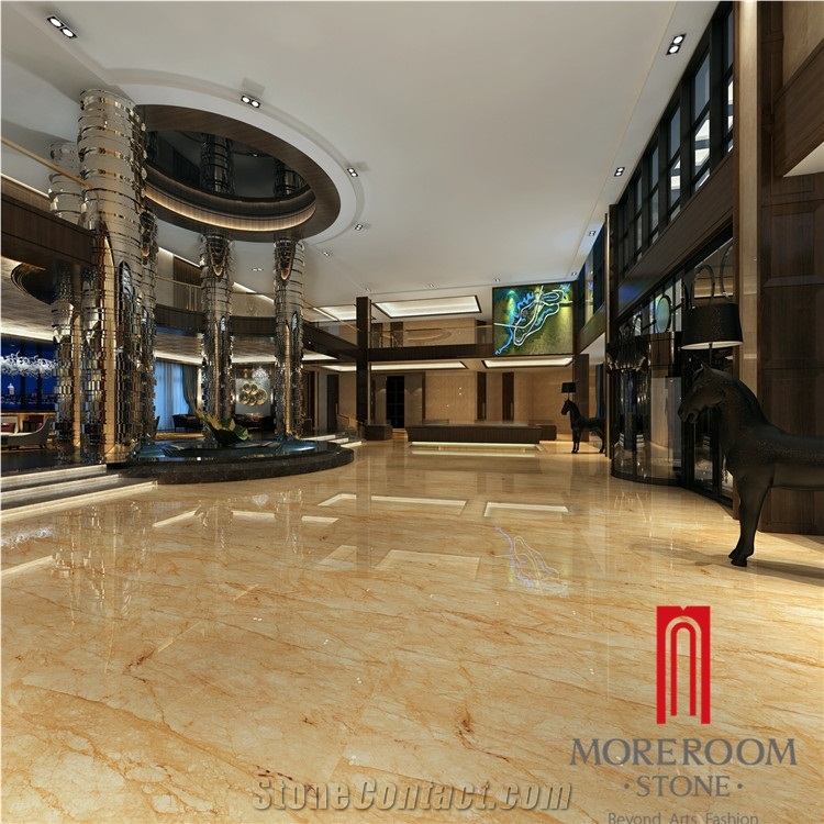 Chinese Golden Beige Polished Porcelain Tile