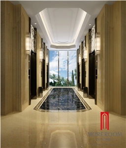 Chinese Golden Beige Polished Porcelain Tile