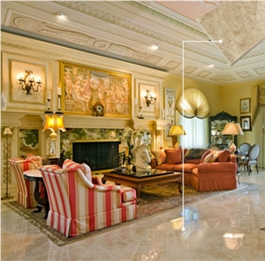 Foshan Beige Color Botticino Tile Cappuccino Porcelain Marble Tile Price