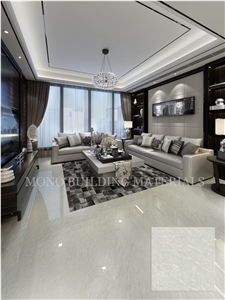Foshan Full Polished White Glazed Discount Tile Marble Look Flooring