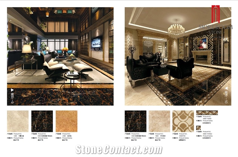 Foshan Hot Sale 3d Effect Black Polished Porcelain Marble Skirting Tile for Wall