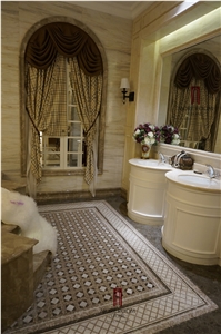 New Design Spain Grey Mosaic Medallion Bathroom Marble Tile